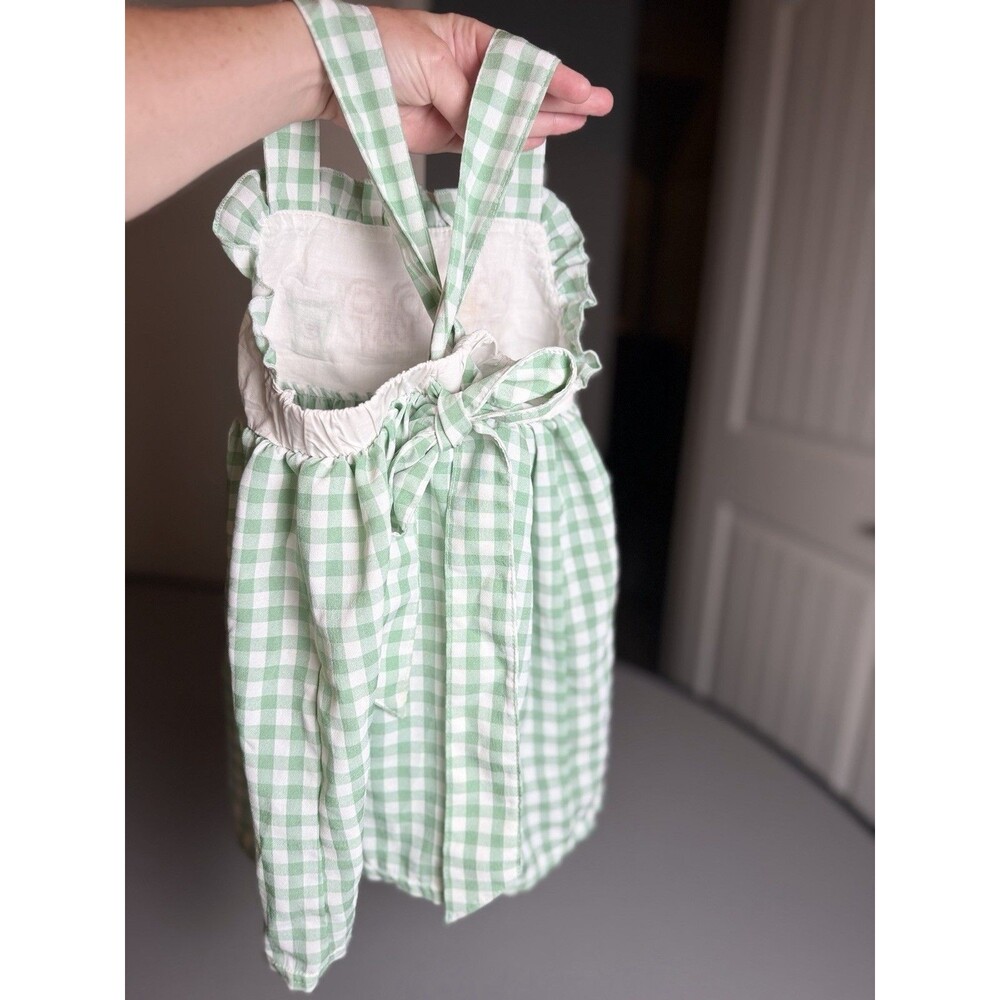Girls Disney Snack Embroidered Gingham Dress Size 3XL (Fits 2T/3T) Green Cotton - Picture 7 of 14